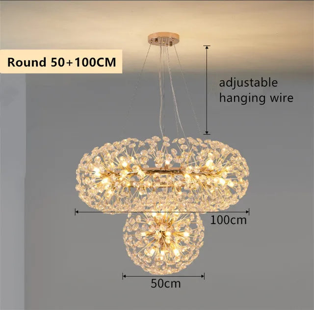 Decorbites™ Gold-Kristall-Leuchter: Luxuriöse LED-Hängeleuchte für Wohn- und Esszimmer