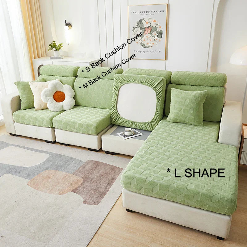 DecorBites™ Jacquard Sofa Seat Cover: Stretchable, Washable & Removable Protector