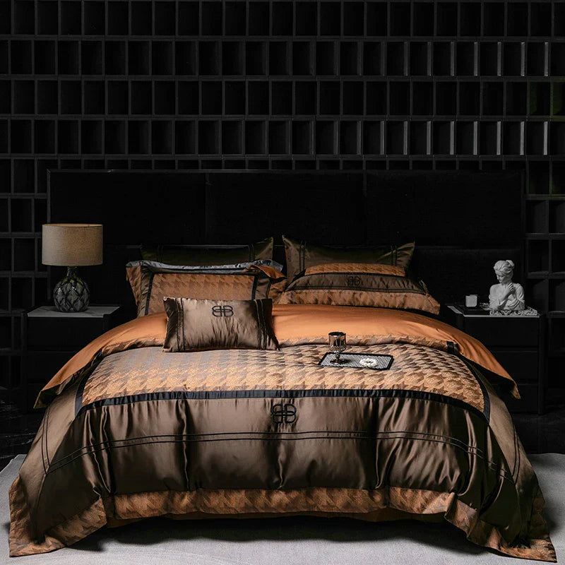 Decorbites™ Luxus-Brokat-Jacquard-Bettwäsche-Set mit ägyptischer Baumwolle und Stickerei