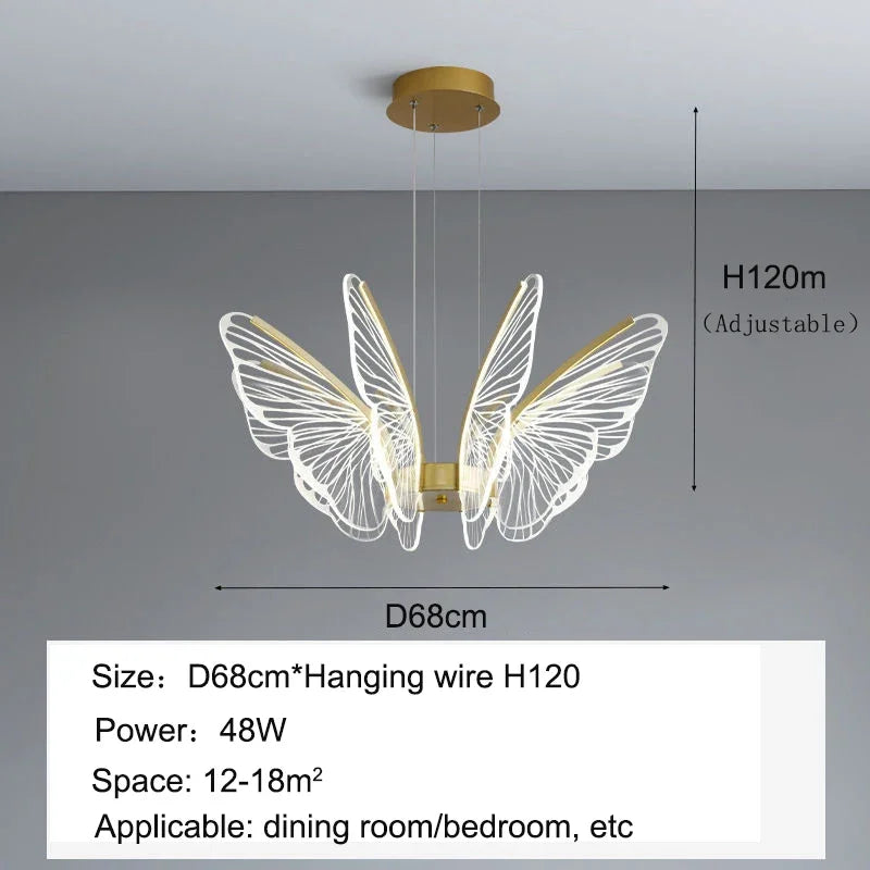 Decorbites™ LED-Schmetterlings-Deckenleuchter – Luxuriöse Hängeleuchte für Schlafzimmer, Wohnzimmer und Esszimmer