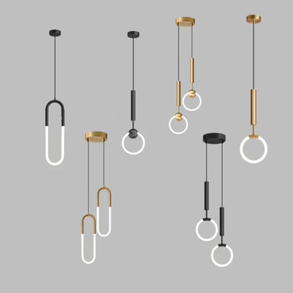 Modern Black Gold Iron Acrylic Pendant Light