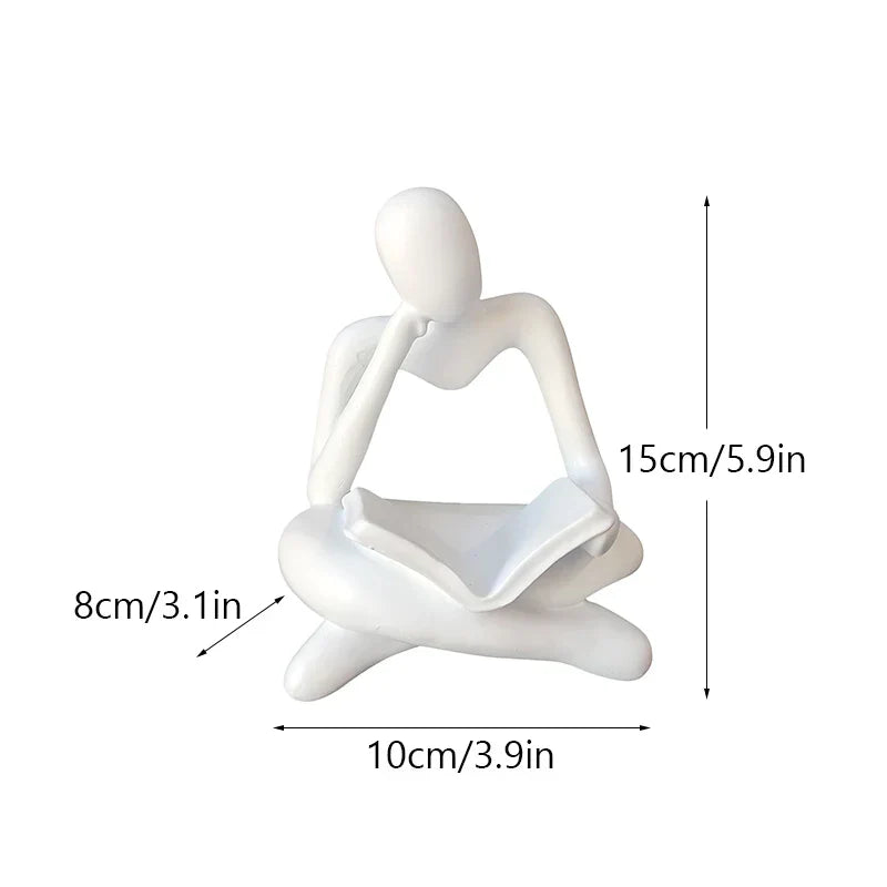 DecorBites™ Abstract Resin Book Figurines for Home Office Decor