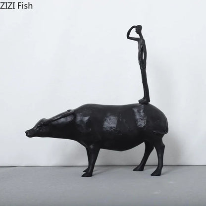 Decorbites™ Harleiter Hirtenjunge Harzfigur Skulptur für moderne Heimdekoration