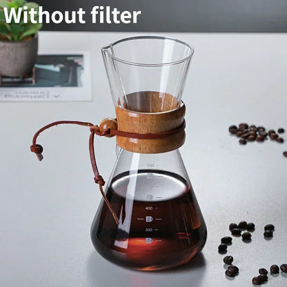 Decorbites™ Glas-Kaffeekanne mit Stahlsieb-Tropffilter für Barista-Pour-Over