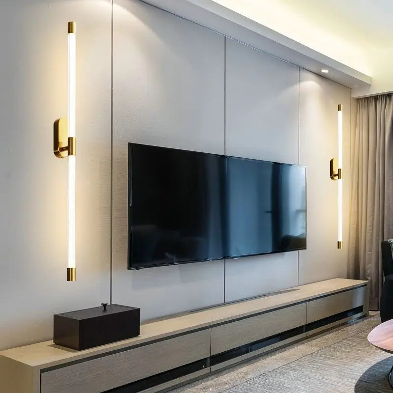 Gold Geometric Wall Lamp 84cm Modern Design