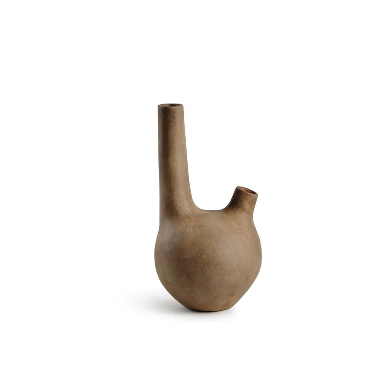 DecorBites™ Geometric Stoneware Vase Vintage Art Craft Home Decor Ornaments