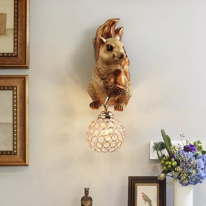 Decorbites™ Niedliches Eichhörnchen Harz LED Wandlampen für Heimdekoration und Beleuchtung