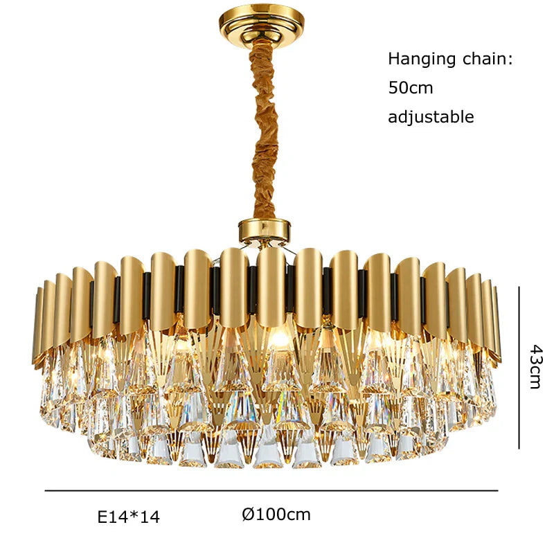 Decorbites™ Gold Kristall-Lüster LED Nordisch Klassisch Wohnzimmer Lamparas