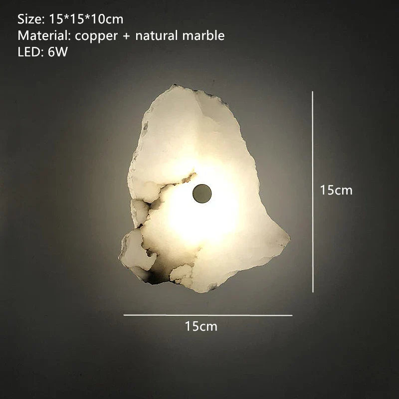 DecorBites™ Brass Marble Wall Lamp: Luxury Sconce for Bedroom Living Dining Room Decor