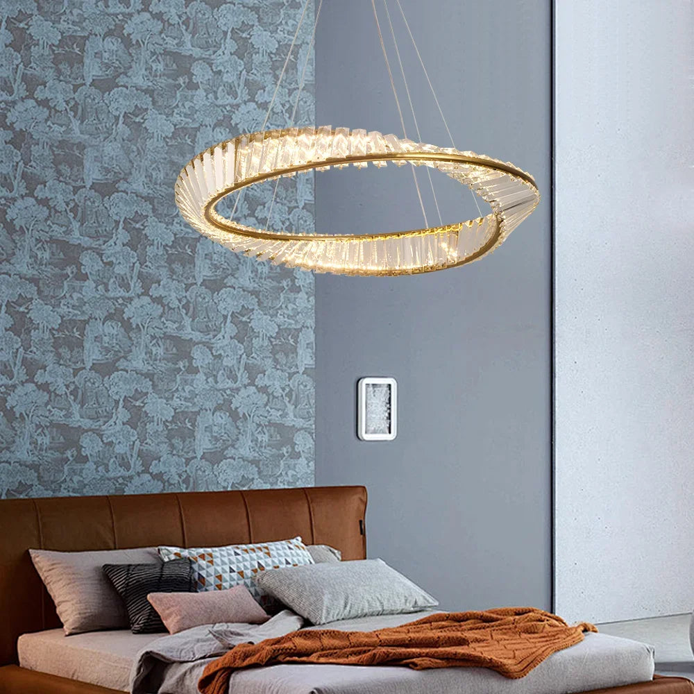 Decorbites™ Gold Möbius-Streifen-Anhänger-Leuchter für luxuriöse Wohn- und Essbereiche