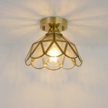DecorBites™ Glass Copper LED Ceiling Light - Nordic Home Lighting Fixture