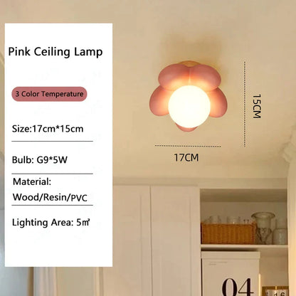 Decorbites™ Kinder Blüten Harz Wandlampe LED G9 Birne Weiß Rosa Kreative Schlafzimmerdekoration