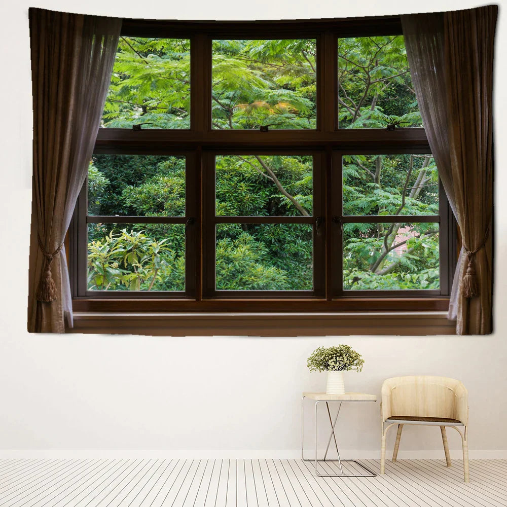 Decorbites™ Dschungel-Landschaft Wandgobelin: Natürliche Boho-Minimalistische Kunst für die Heimdekoration