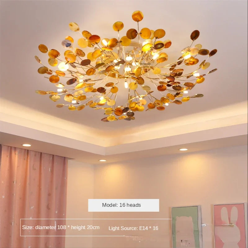 Decorbites™ Blatt-Achat-Deckenleuchte: Modernes nordisches Jade-Design für Wohnzimmer, Restaurant, Schlafzimmer