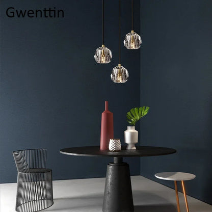 Decorbites™ K9-Kristallanhängerleuchten: Moderne nordische Gold-Hängeleuchte für Wohnzimmer, Küche und Heimdekoration.
