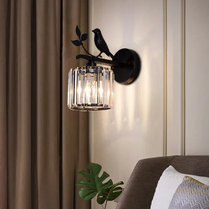 DecorBites™ Crystal Bird Wall Lamp: Modern Retro Luxury Light for Living Room Bedroom Aisle