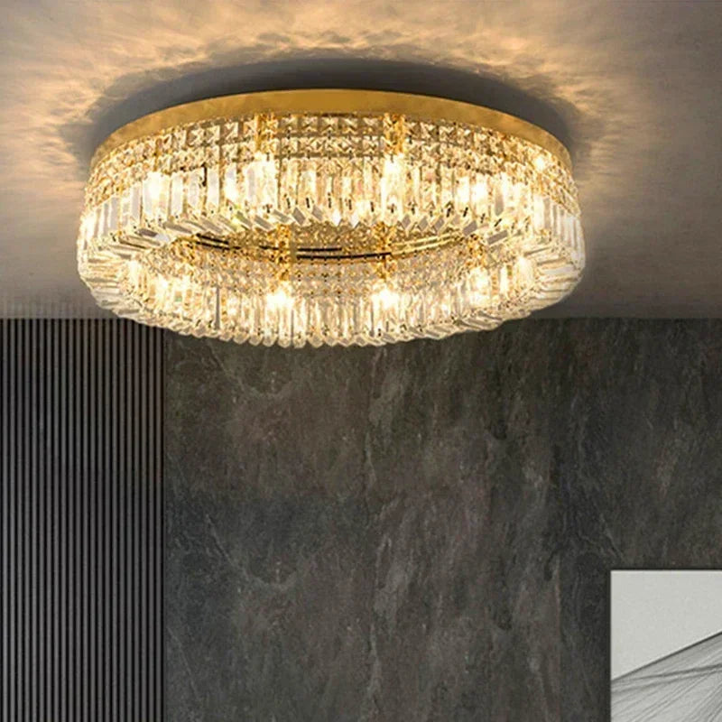 Gold Crystal Dining Chandelier D100cm 16-Light
