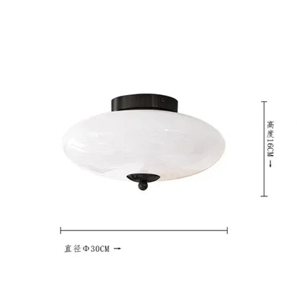 DecorBites™ Cream White Glass Ceiling Lamp | LED Bauhaus Dining Room Decor