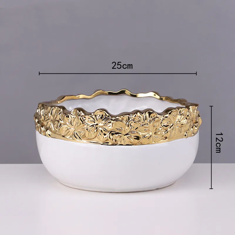 Gold Edge Ceramic Planter