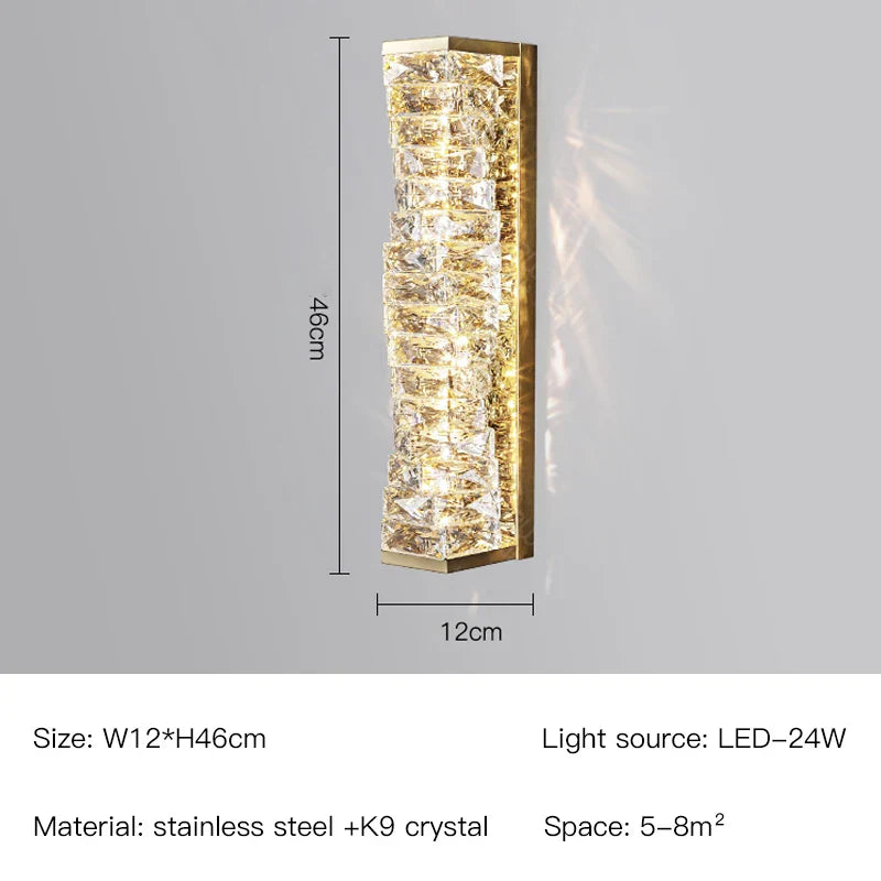 Decorbites™ Kristall-Wandleuchte: Nordisches LED-Luxusdesign, Kunstgold/Chrom für Wohnzimmer, Schlafzimmer