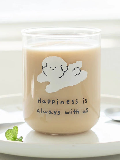 Decorbites™ Süßer Hund Glasbecher: Hitzebeständiges Cartoon-Kaffee-Milch-Saft-Trinkglas