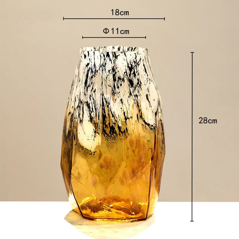 Decorbites™ Verlaufsfarben Schwarze Glas Vase Terrarium Topf Schale Desktop-Organisation Blüten Töpfe