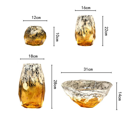 Decorbites™ Verlaufsfarben Schwarze Glas Vase Terrarium Topf Schale Desktop-Organisation Blüten Töpfe