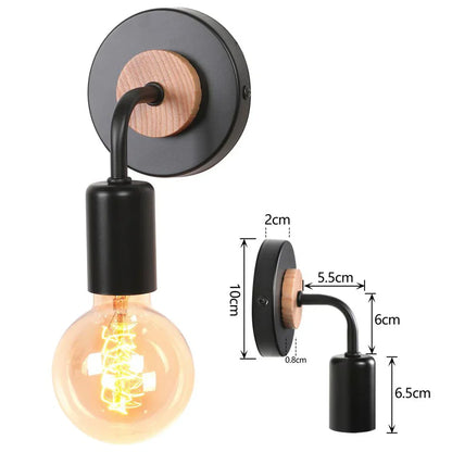 Decorbites™ Industrielle LED Wandlampe Retro-Loft-Lampe E27 Eisenlampenschirm Wandleuchte