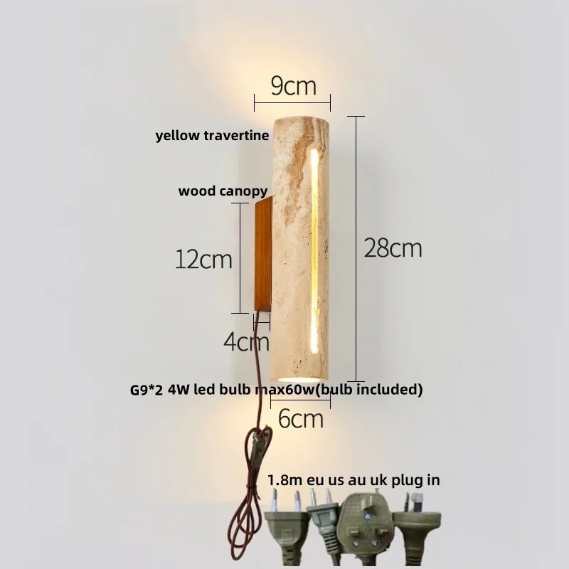 Decorbites™ LED-Wandleuchten für Esszimmer, Treppe, Schlafzimmer, Stein, Terrazzo, Holz – Wabi-Sabi-Ästhetik