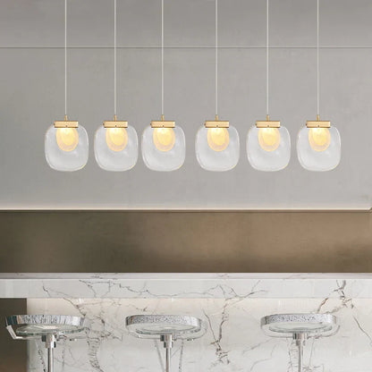 DecorBites™ Glass Pendant Lights: Modern Crystal Hanging Lamp for Home Decor
