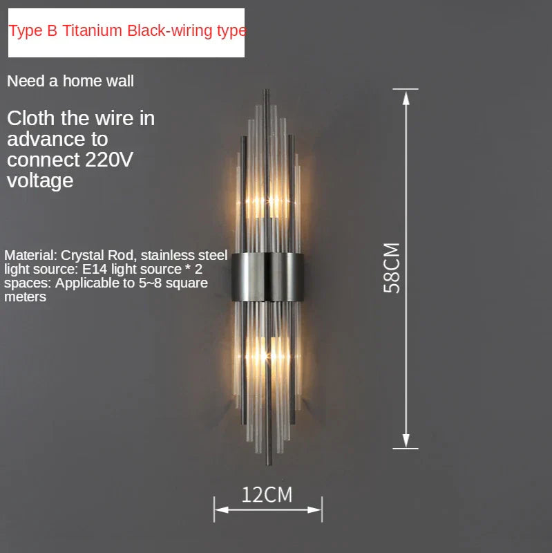 DecorBites™ Crystal Copper Wall Lights: Postmodern Luxe Bedroom & Living Room Lighting