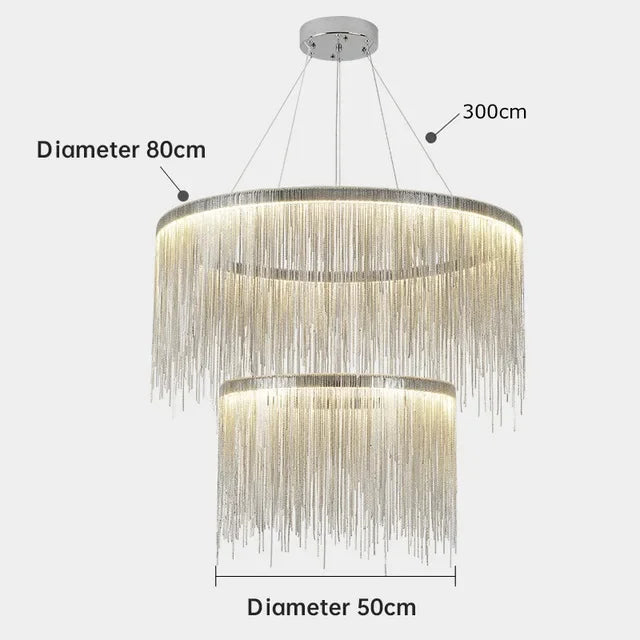 Gold Chain Tassel Chandelier