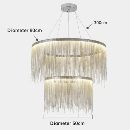 Decorbites™ LED-Aluminium-Quasten-Kronleuchter: Moderne Wasserfall-Hängeleuchte für Wohnzimmer, Hotel, Halle
