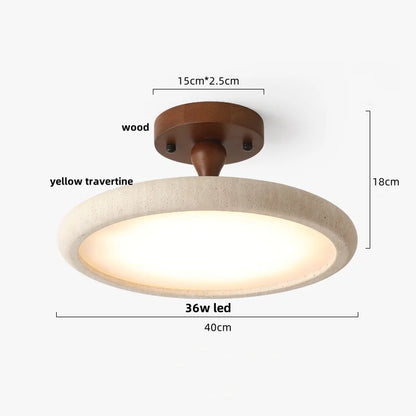 DecorBites™ LED Ceiling Light Fixture Yellow Stone White PE Shade Plafond Lamp