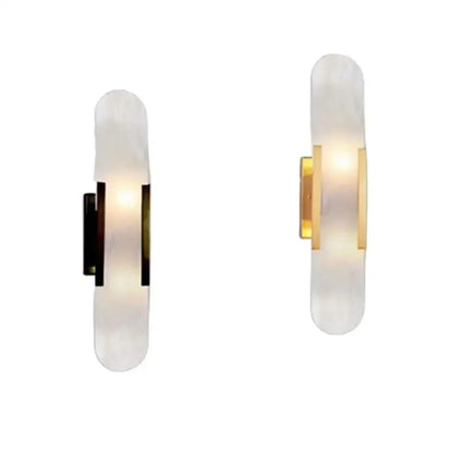 DecorBites™ Linear Marble Chandelier: Modern Circular Alabaster Pendant Light