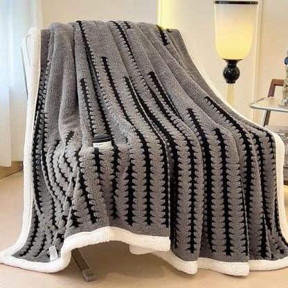 Decorbites™ Jacquard-Decke: Winterverdickte Lammwoll-Nap-Shawl für das Wohnzimmer