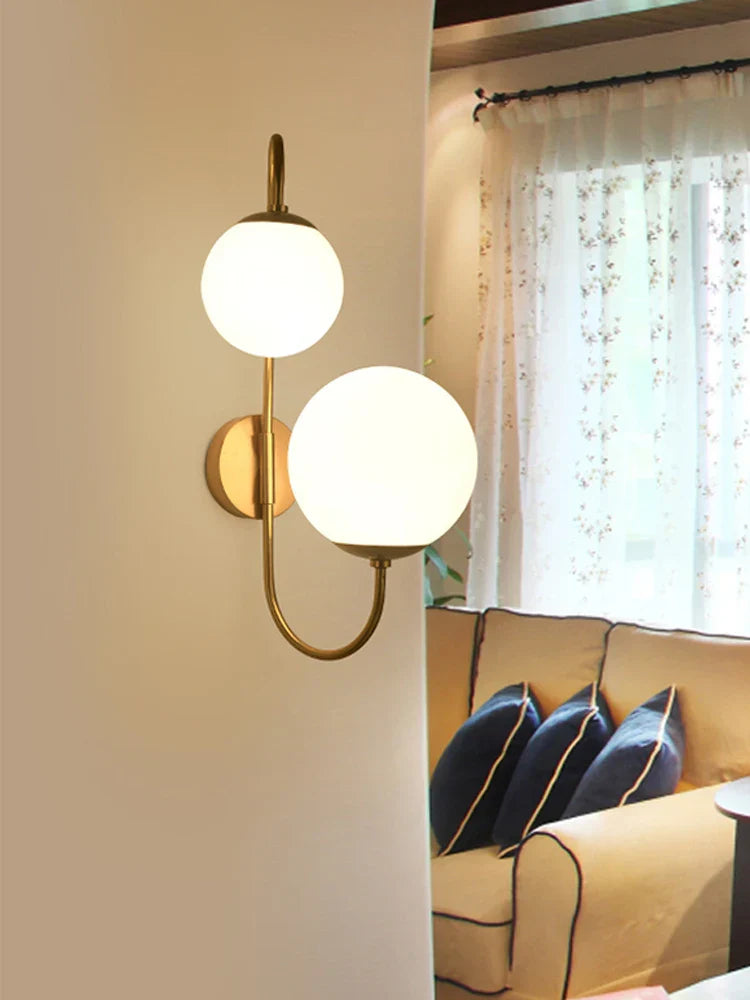 Decorbites™ Goldene Glas-Kugel-Wandleuchte LED Runde Kugel-Wandlampe