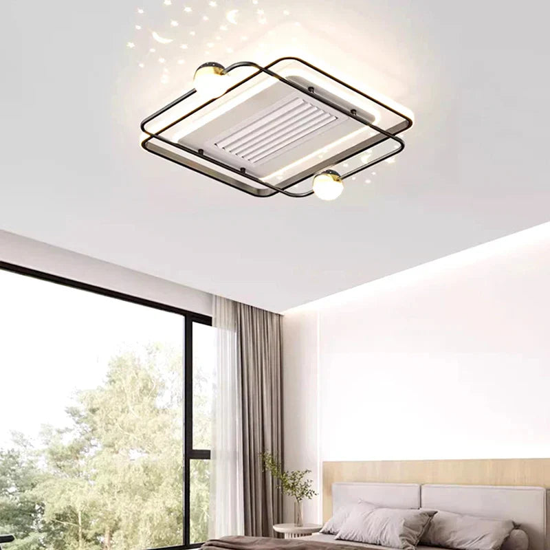 White LED Ceiling Fan Heated Blade Kids Room