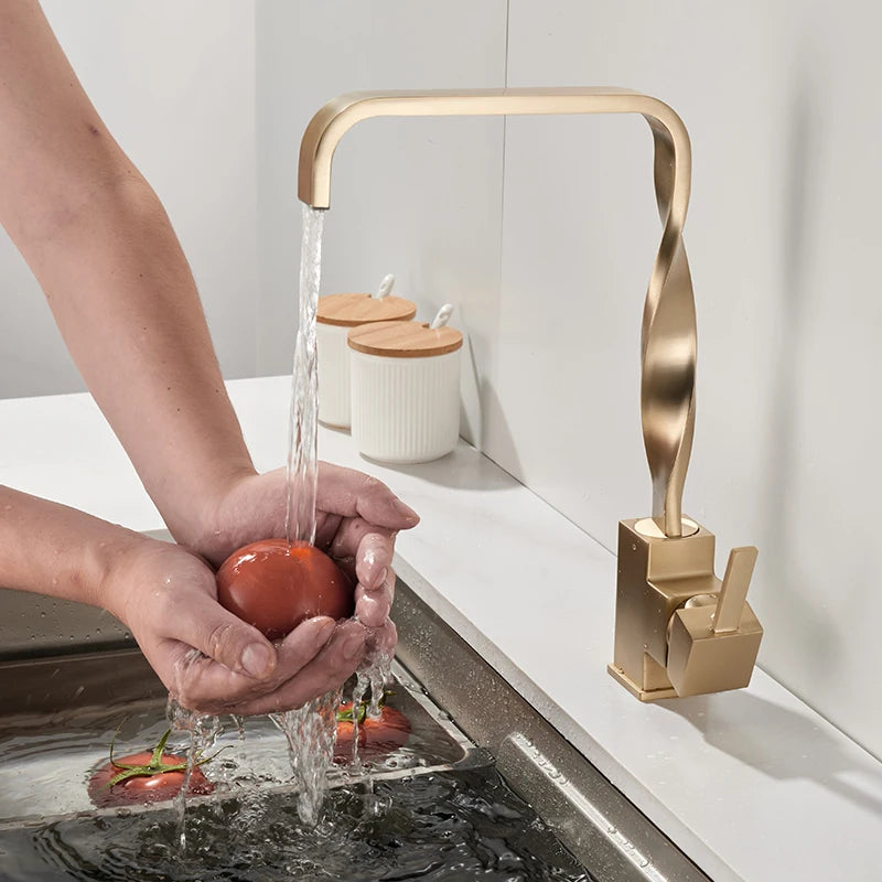 Gold Basin Mixer Faucet