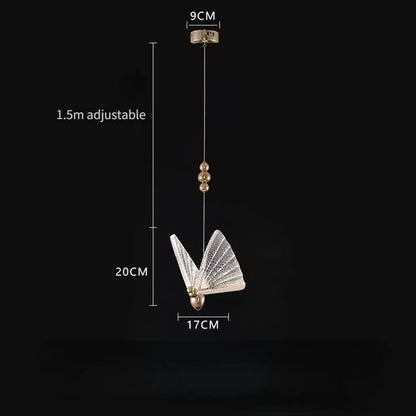 DecorBites™ Crystal Butterfly Pendant Lamp for Bedroom and Kitchen Lighting