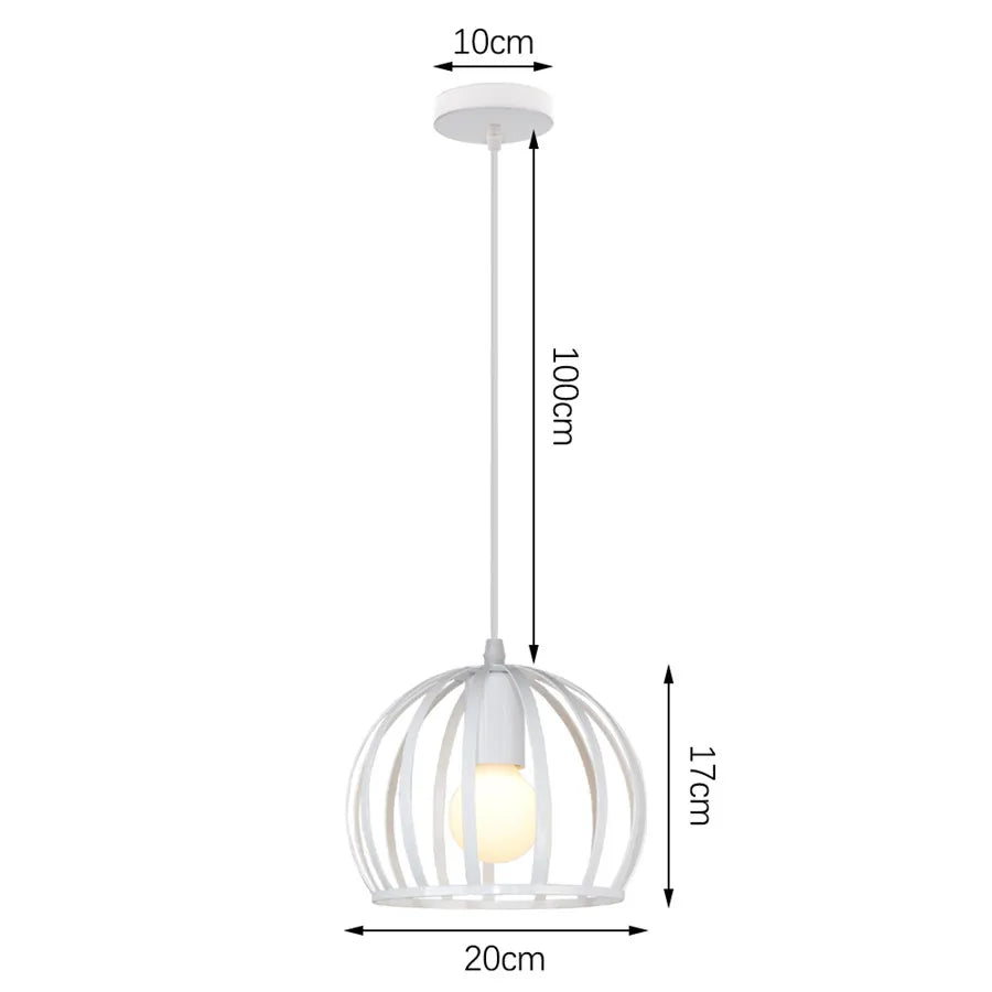 Decorbites™ Industrielles Vintage Weißes Schmiedeeisernes Käfig-Pendant-Licht für Wohnzimmer Schlafzimmer Esszimmer Loft
