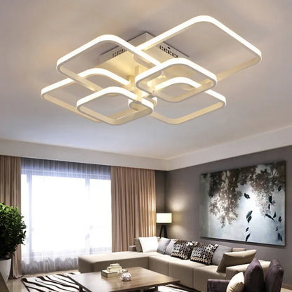 Decorbites™ LED-Deckenleuchte 4 Ringe 78 W quadratisch für Wohnzimmer Schlafzimmer Bar