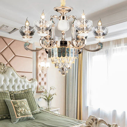 DecorBites™ Crystal Candle Chandelier: Modern European Living Room Lighting