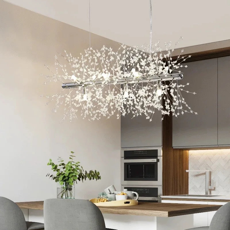 Decorbites™ Löwenzahn-Kristall-Deckenleuchte Kronleuchter für Schlafzimmer Esszimmer Kücheninsel