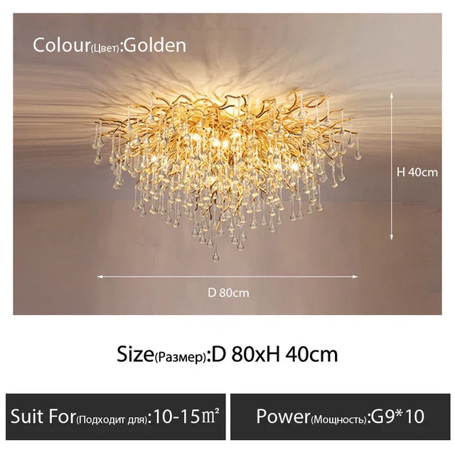 DecorBites™ Crystal Ceiling Chandelier - Luxury Lighting for Modern Spaces
