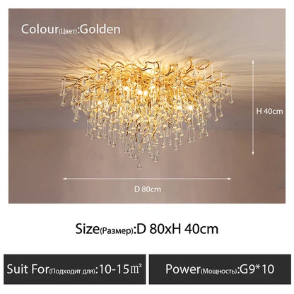 DecorBites™ Crystal Ceiling Chandelier - Luxury Lighting for Modern Spaces
