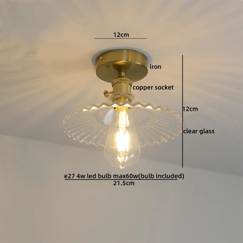 Decorbites™ Grünes Glas Kupfer Deckenleuchte Balkon Küche Moderne LED Lampe