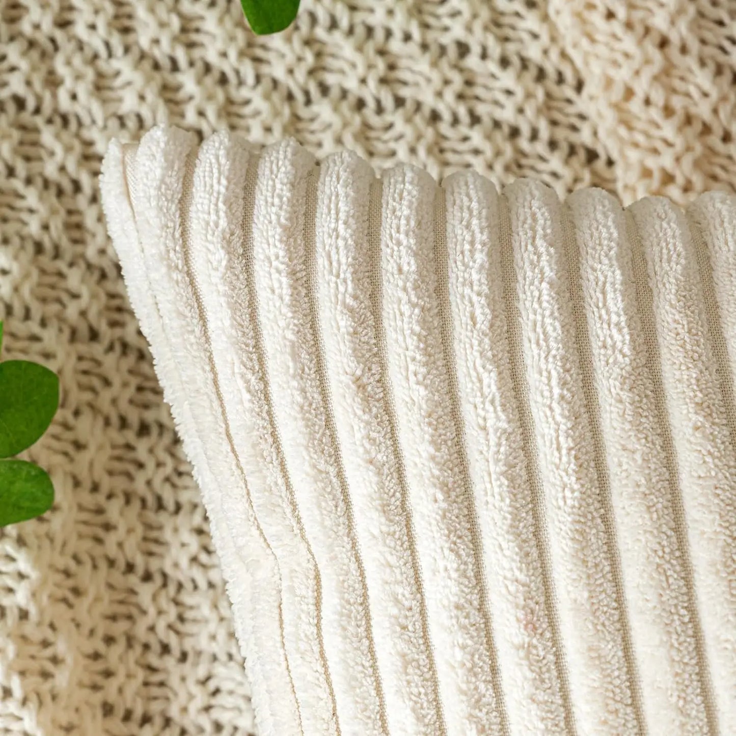 DecorBites™ Corduroy Striped Throw Pillow Covers - Soft Decorative Cushion Cases