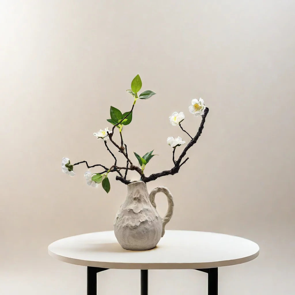 Decorbites™ Handgefertigte Keramikvase mit unregelmäßigem Korn für Blumenarrangements im Zuhause