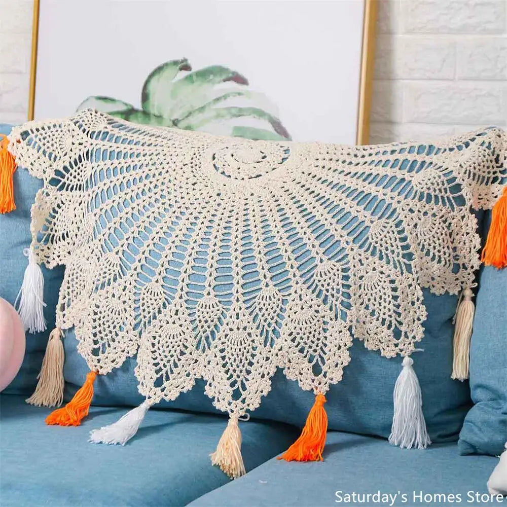 DecorBites™ Cotton Macrame Tassel Wall Hanging Tapestry or Tablecloth
